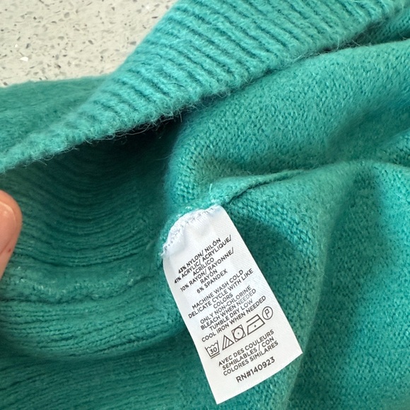 LOFT Green Knit Cardigan V-Neck Sweater - Picture 4 of 4